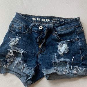 Distressed and Ripped Jean Shorts